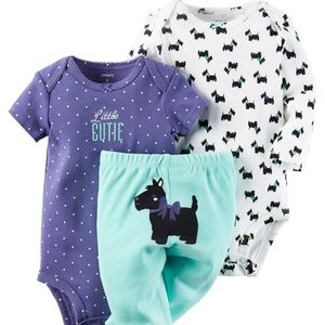 Carter’s Baby‎ Girl’s 3pc Bodysuit Pant Set Scottie